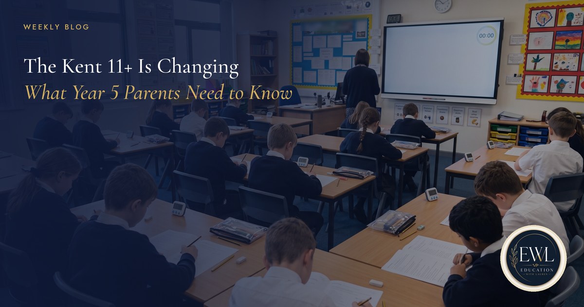 Year 6 pupils sitting a timed test at classroom desks, with a digital timer on each desk